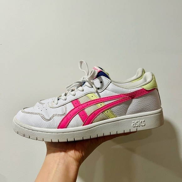 ASICS Japan S GS white pink yellow blue court sneakers- Size 6.5 - Picture 4 of 8